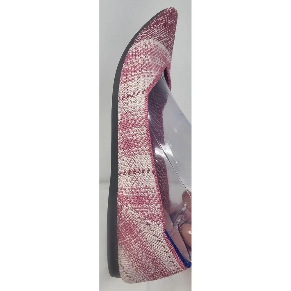 Rothy’s The Point Pink Plaid Limited Edition Breast Cancer Slip On Flats Size 8 - Picture 4 of 13